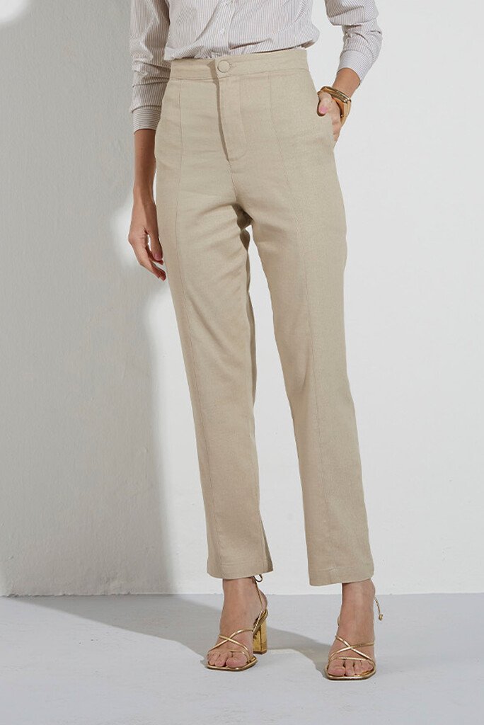 Calça Slim Sarja Cáqui