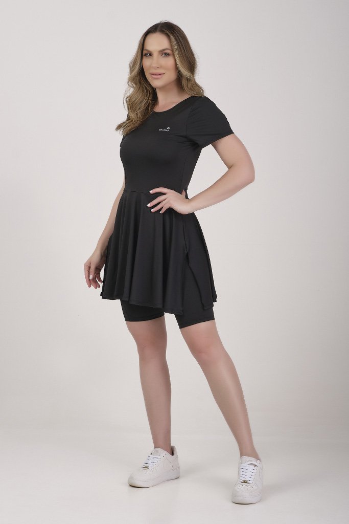 Macaquinho Preto Natação Hidroginástica Com Bojo Removível Proteção UV50