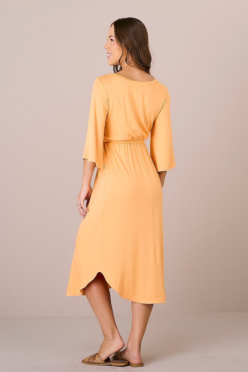 Saída de Praia Laranja Mídi Soltinho Malha Viscolycra