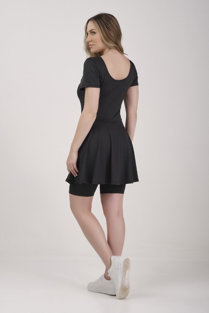 Macaquinho Preto Natação Hidroginástica Com Bojo Removível Proteção UV50