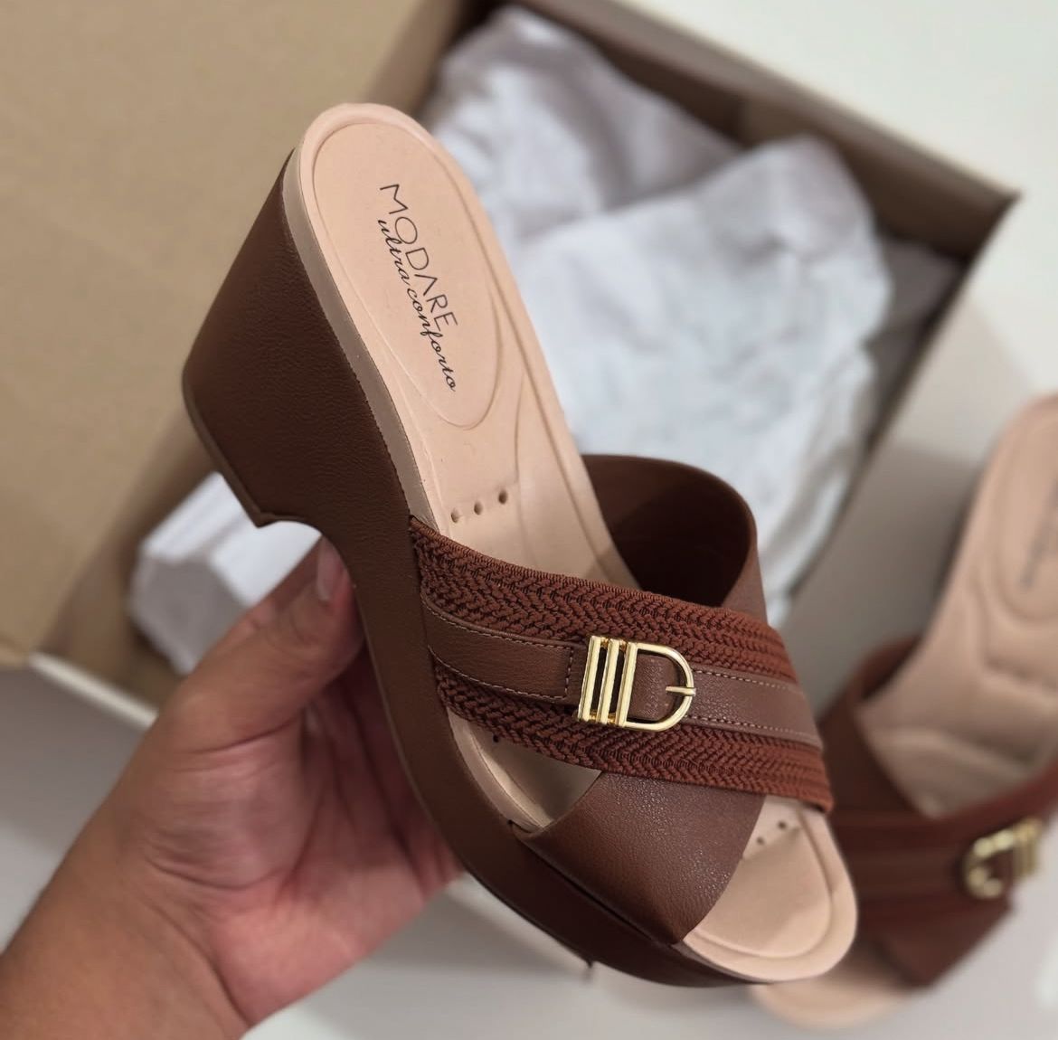 Tamanco Anabela Modare Ultra Conforto