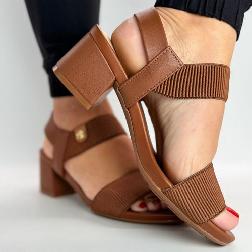 Sandalia De Salto Modare Original Ortopedico - Marrom