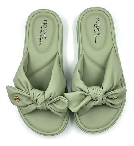 Rasteira Feminina Nó Laço Modare Comfort - Verde