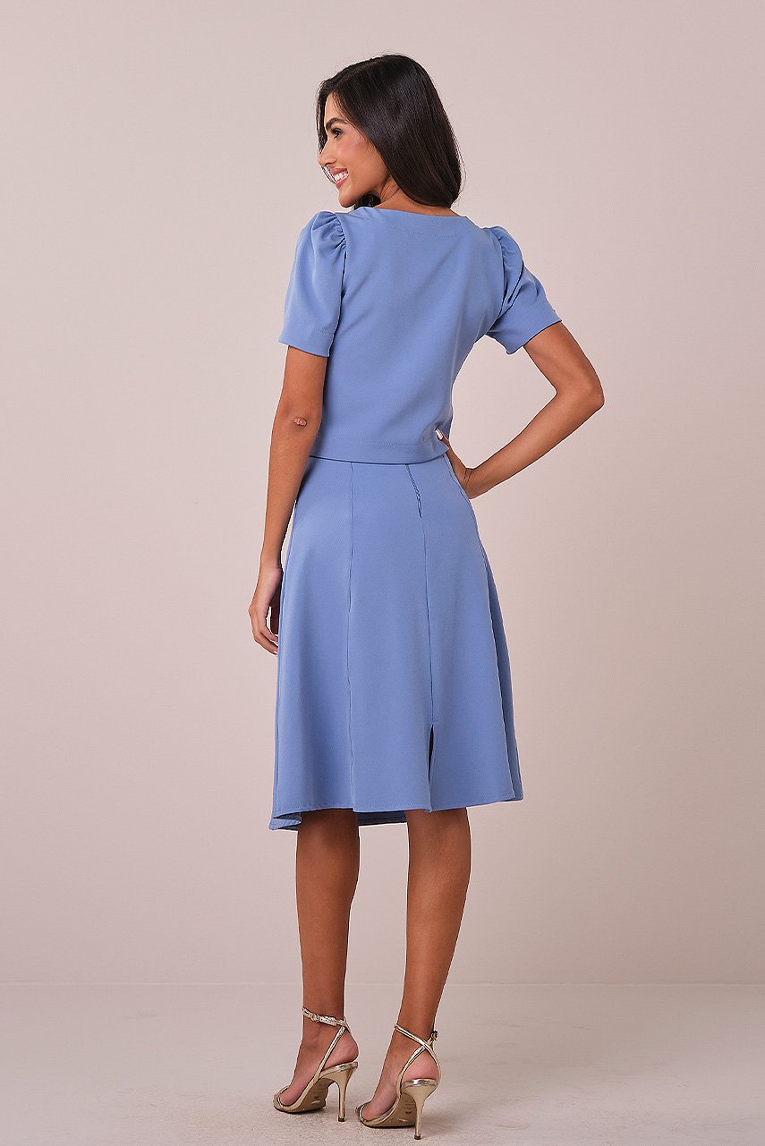 Conjunto Azul Curto na Alfaiataria Godê