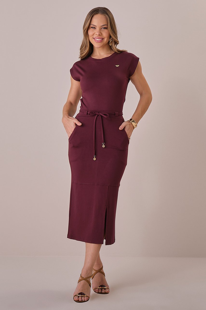 Conjunto Bordô Midi Malha