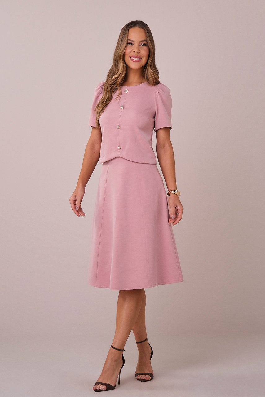 Conjunto Rosa Curto na Alfaiataria