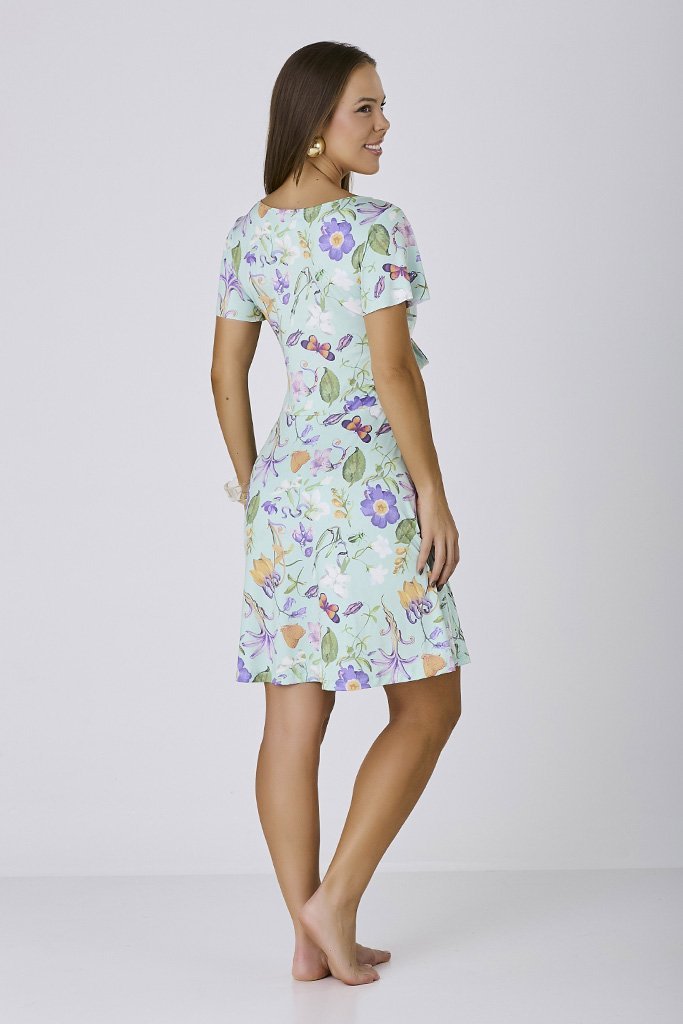 Vestido Verde Moda Praia Com Short Estampa Exclusiva