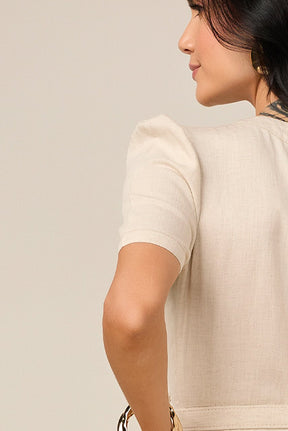 Vestido Mídi Godê Viscolinho Sustentável Com Zíper e Faixa Titanium Jeans