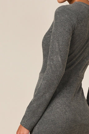 Vestido Tubinho Malha Cotelê Cinza Com Botões Titanium Jeans
