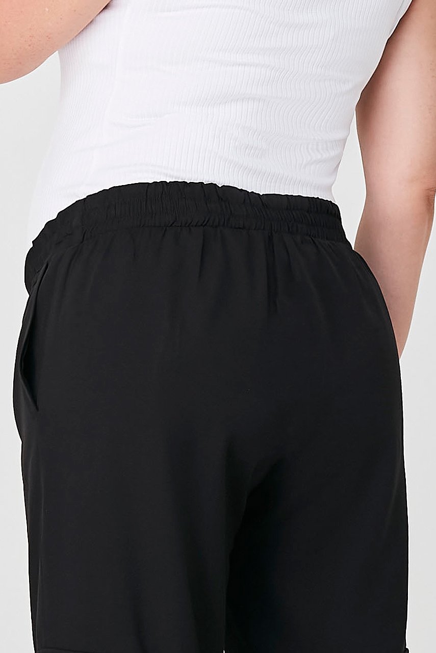 Calça Preto Alfaiataria Comfy Cós Com Cordão