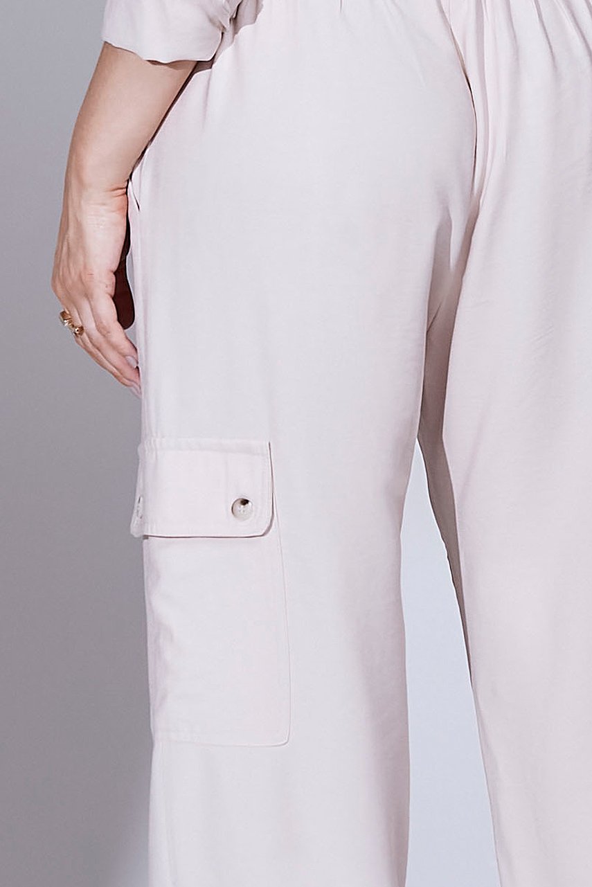 Calça Areia Alfaiataria Comfy Cós Com Cordão