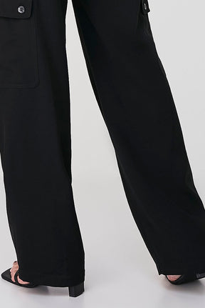 Calça Preto Alfaiataria Comfy Cós Com Cordão