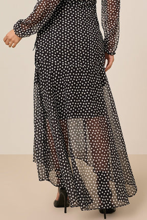 Vestido Longo Chiffon Estampa Exclusiva Com Faixa Titanium Jeans