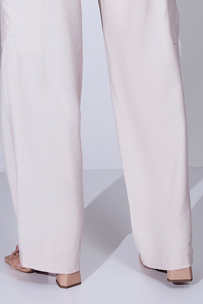 Calça Areia Alfaiataria Comfy Cós Com Cordão