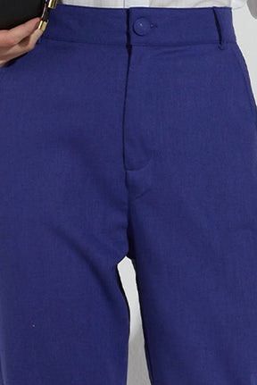 Calça Linho Slim Azul Royal