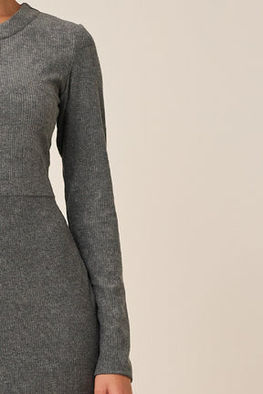 Vestido Tubinho Malha Cotelê Cinza Com Botões Titanium Jeans
