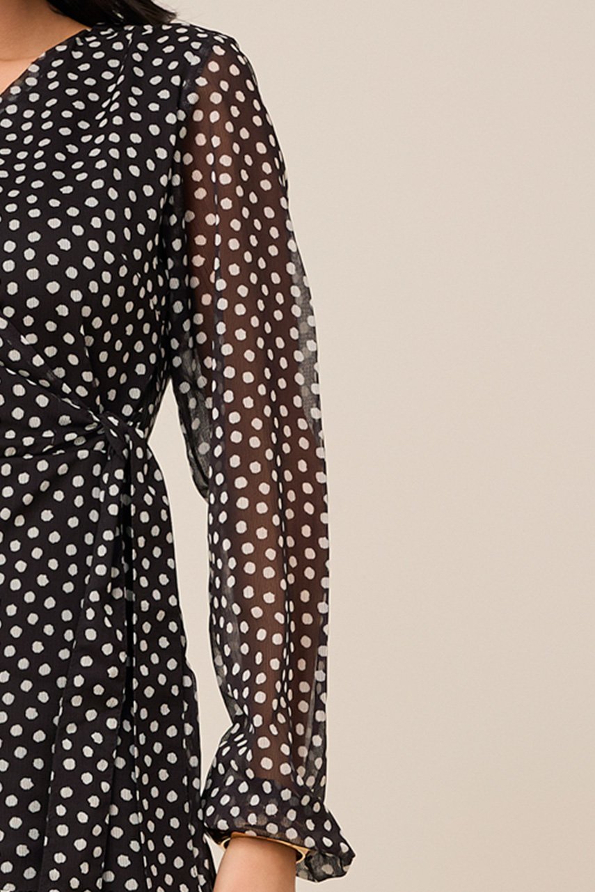 Vestido Longo Chiffon Estampa Exclusiva Com Faixa Titanium Jeans