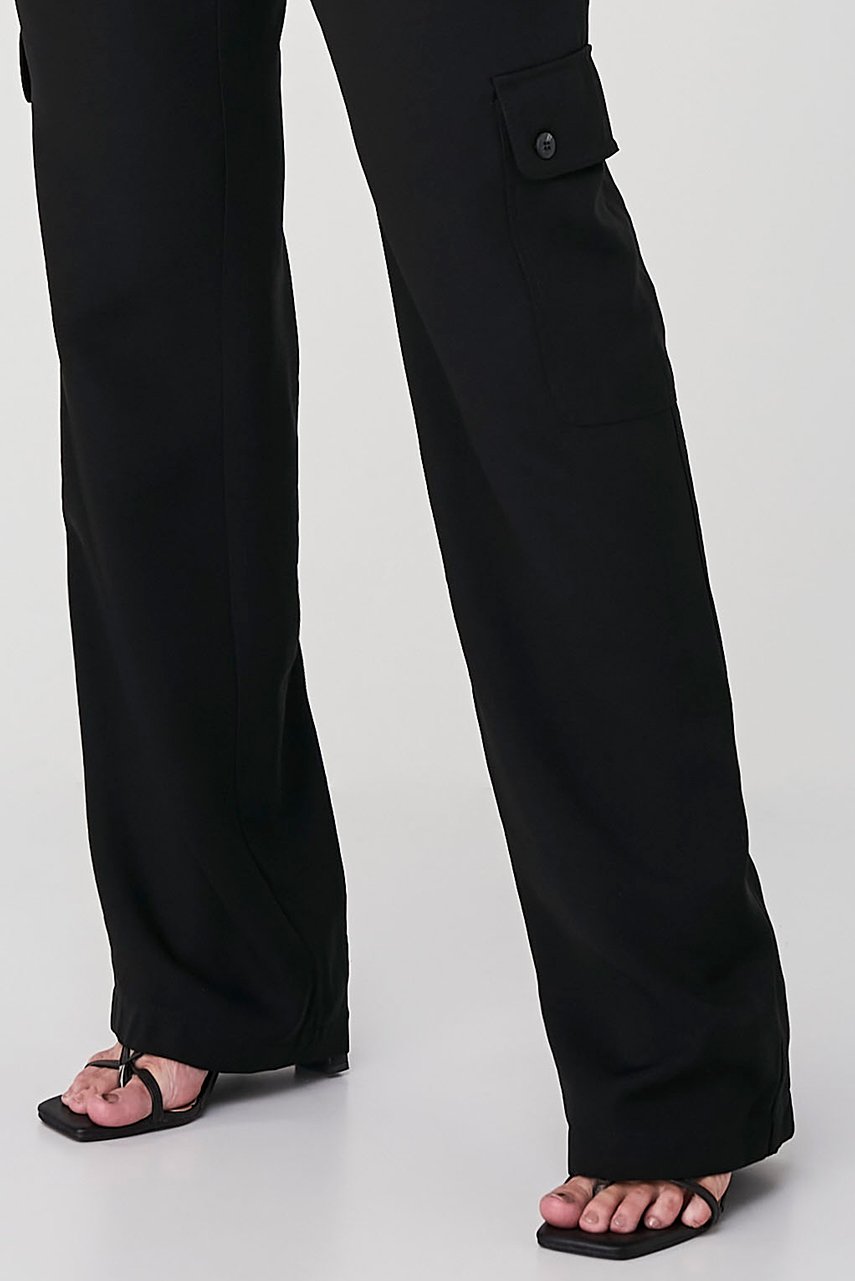 Calça Preto Alfaiataria Comfy Cós Com Cordão