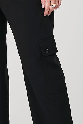 Calça Preto Alfaiataria Comfy Cós Com Cordão