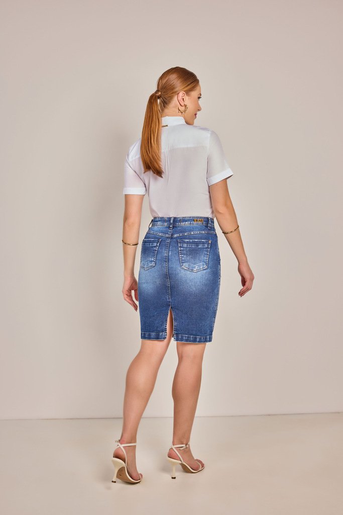 Saia Azul Tradicional Jeans - Rosa Jeans