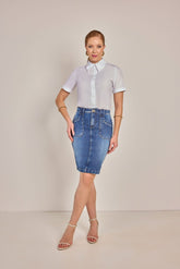 Saia Azul Tradicional Jeans - Rosa Jeans