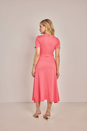 Vestido Malha Semi Evasê Rosa - Rosa Jeans