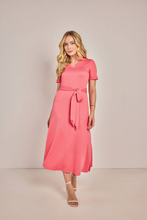 Vestido Malha Semi Evasê Rosa - Rosa Jeans