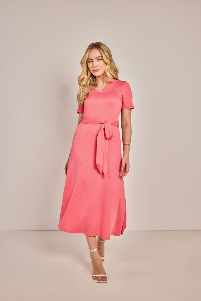 Vestido Malha Semi Evasê Rosa - Rosa Jeans