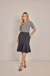Saia Black Sino Jeans Laura Rosa Jeans