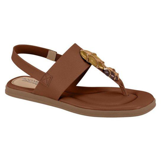 Sandália Feminina Modare Comfort Luxo com Pedrarias - Branco
