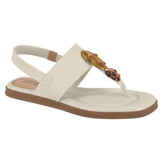 Sandália Feminina Modare Comfort Luxo com Pedrarias - Branco