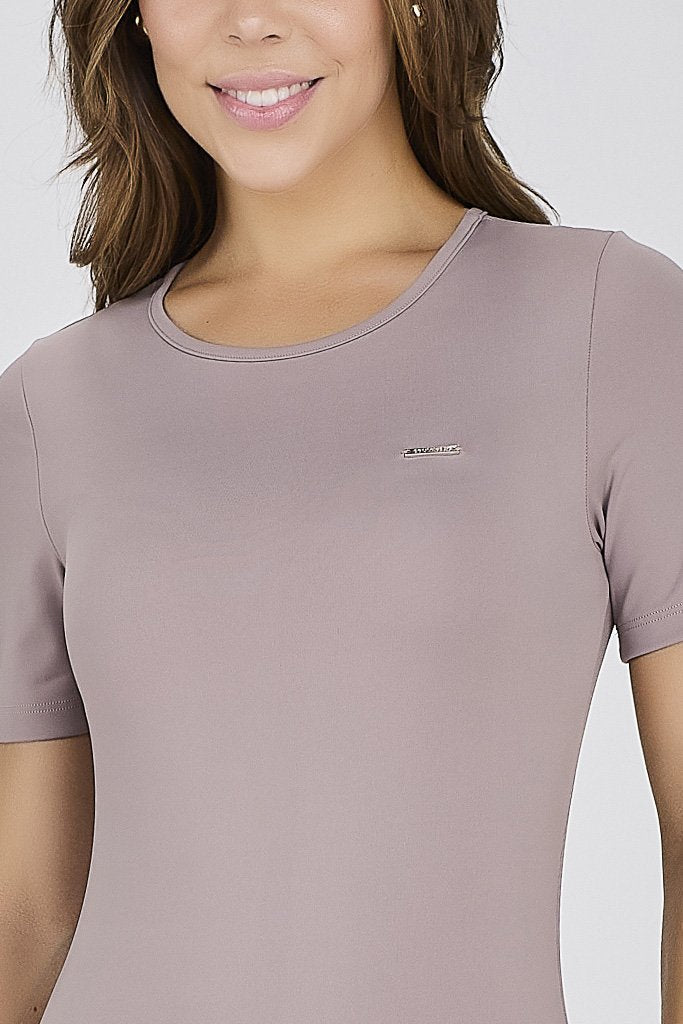 Body Feminino Manga Curta Poliamida New Light Proteção UV