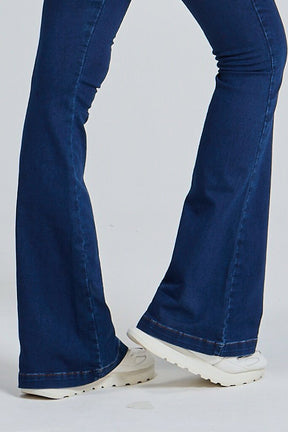 Calça Jeans Flare Cós Com Elástico