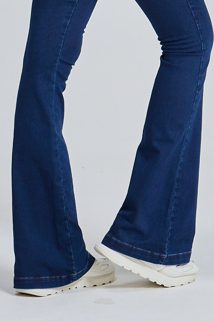 Calça Jeans Flare Cós Com Elástico