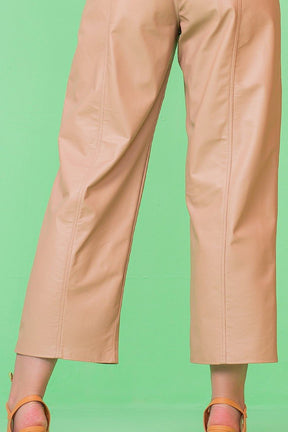 Calça Nude Couro Legítimo Pantacourt Pele Mania