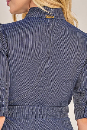 Chemise Godê Listrado Jeans - Rosa Jeans