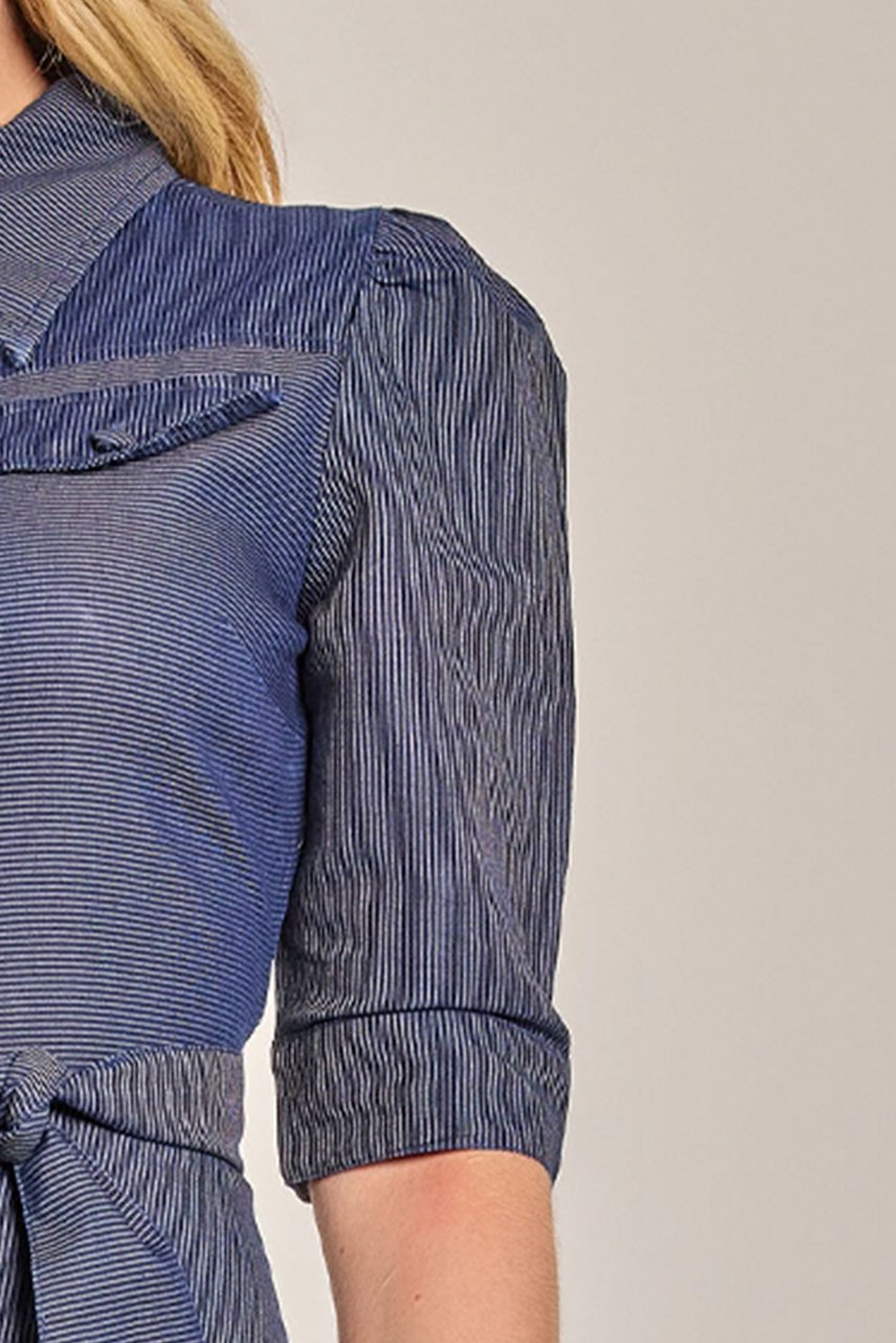 Chemise Godê Listrado Jeans - Rosa Jeans