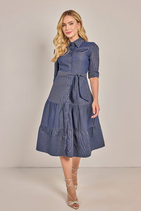 Chemise Godê Listrado Jeans - Rosa Jeans