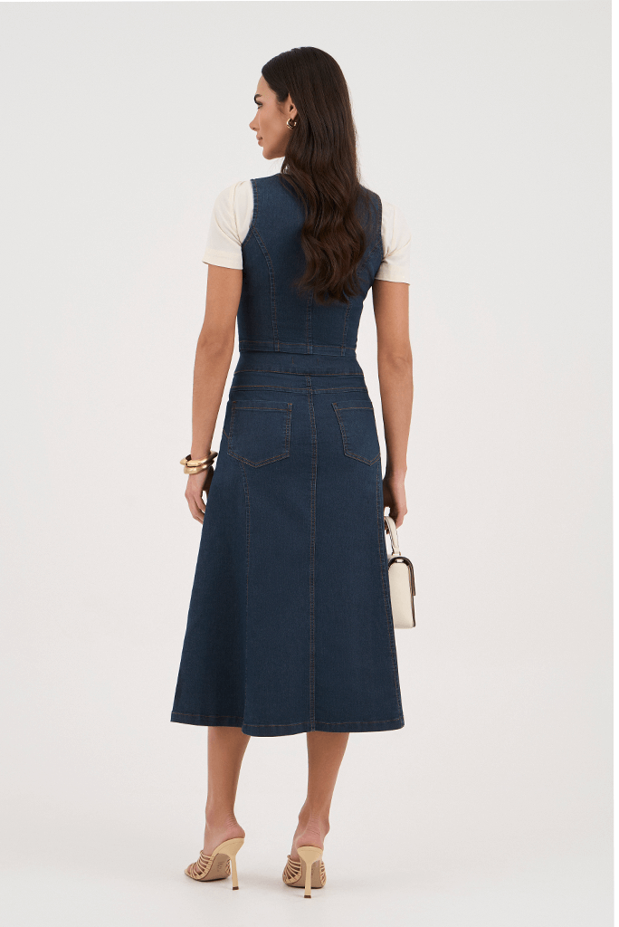 Conjunto Azul Jeans Midi