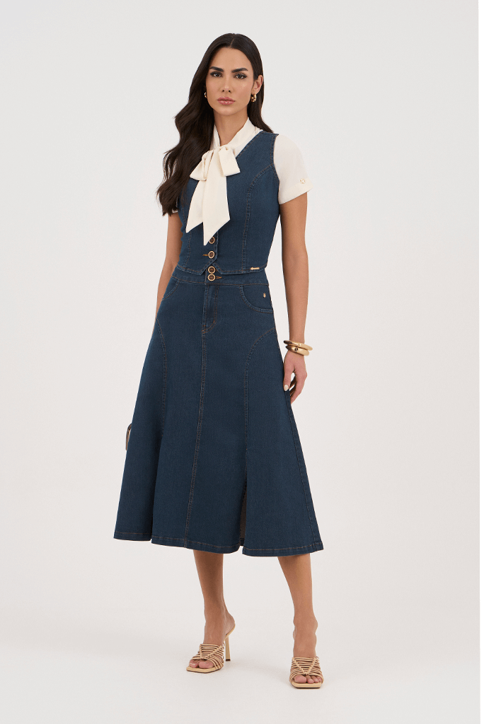 Conjunto Azul Jeans Midi