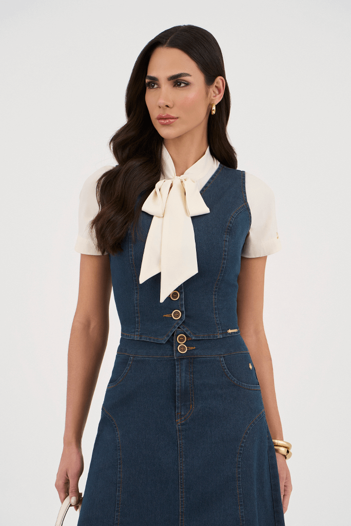 Conjunto Azul Jeans Midi