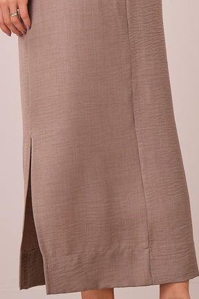 Conjunto Cáqui Maxi Midi na Alfaiataria Estruturado