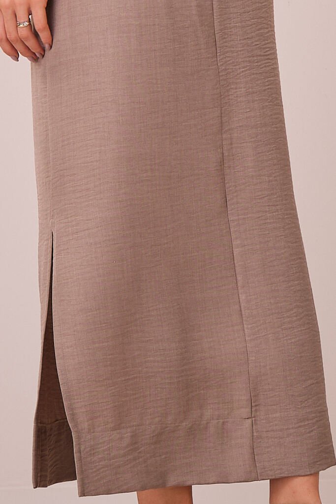 Conjunto Cáqui Maxi Midi na Alfaiataria Estruturado