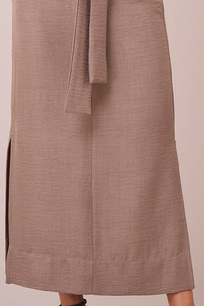 Conjunto Cáqui Maxi Midi na Alfaiataria Estruturado