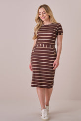 Conjunto Marrom Listrado Midi