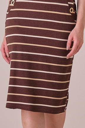 Conjunto Marrom Listrado Midi