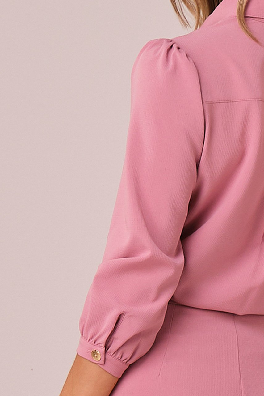 Conjunto Rosa Maxi Midi no Crepe Fluido