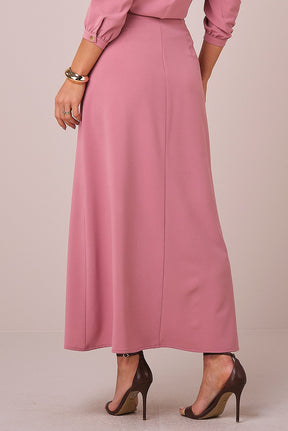 Conjunto Rosa Maxi Midi no Crepe Fluido