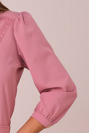 Conjunto Rosa Maxi Midi no Crepe Fluido