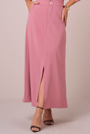 Conjunto Rosa Maxi Midi no Crepe Fluido